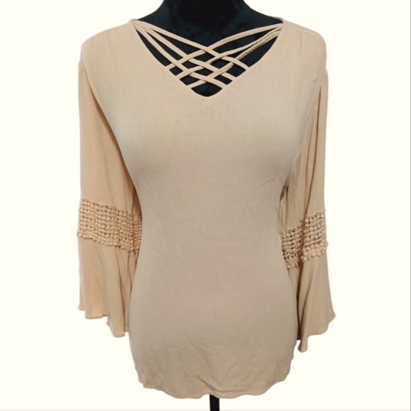 Sami & Jo Beige Tunic Top - Picture 1 of 7